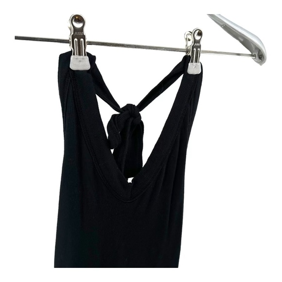 Splendid | S Small Black Ribbed Halter Bodycon Dress - Picture 4 of 12